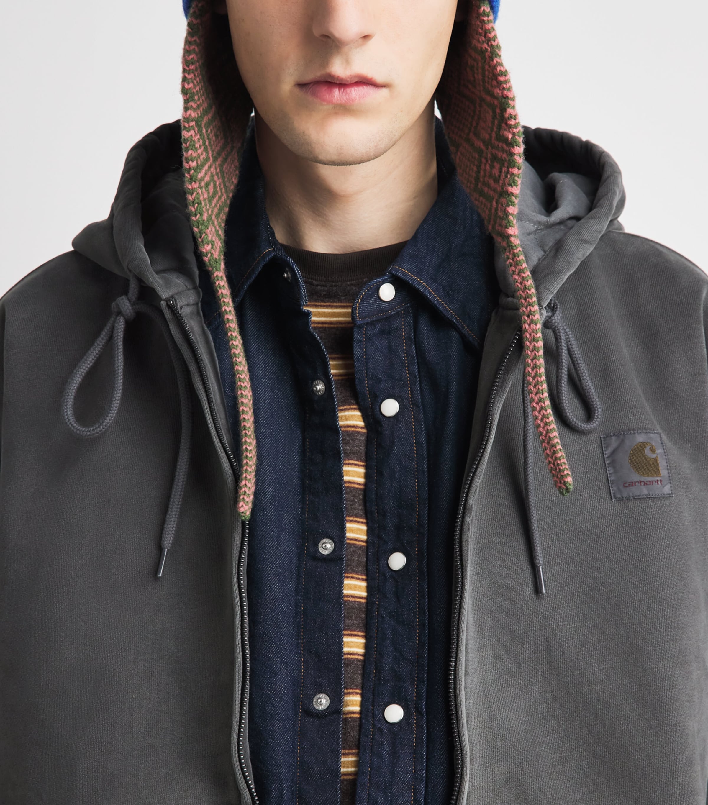 Carhartt WIP Black Cotton Logo Vista Zip-Up Hoodie | Harrods US