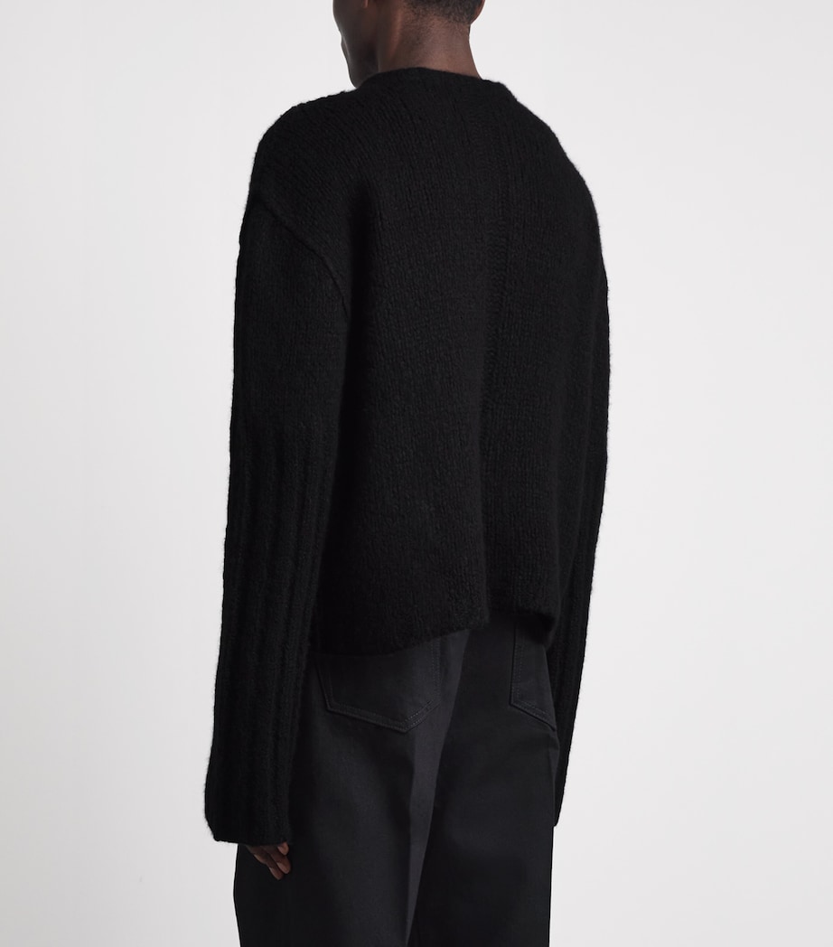 Rick Owens Mens Cashmere-Silk Crew-Neck Sweater Black Image 5