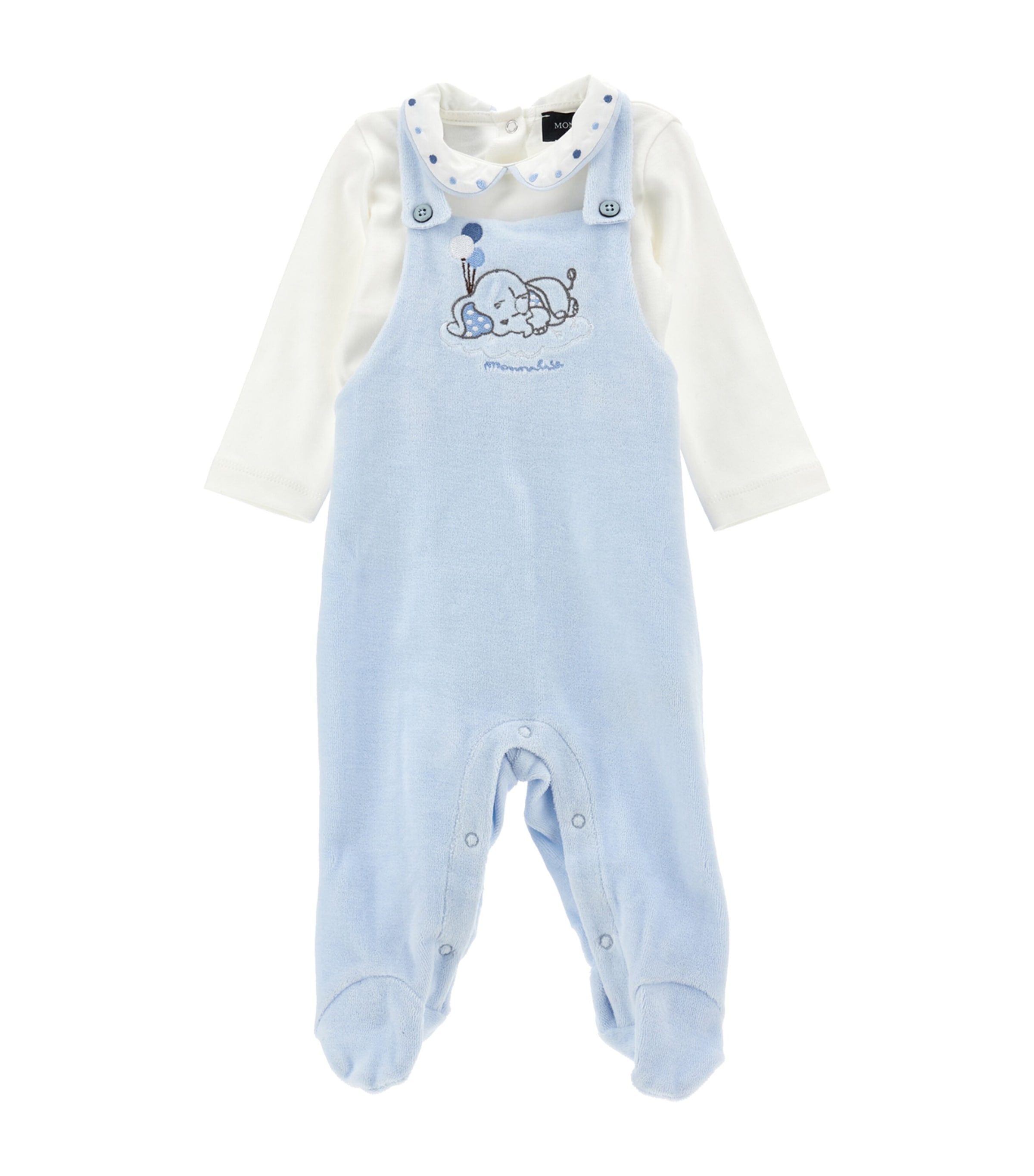 Monnalisa Cotton Chenille Dungarees Set