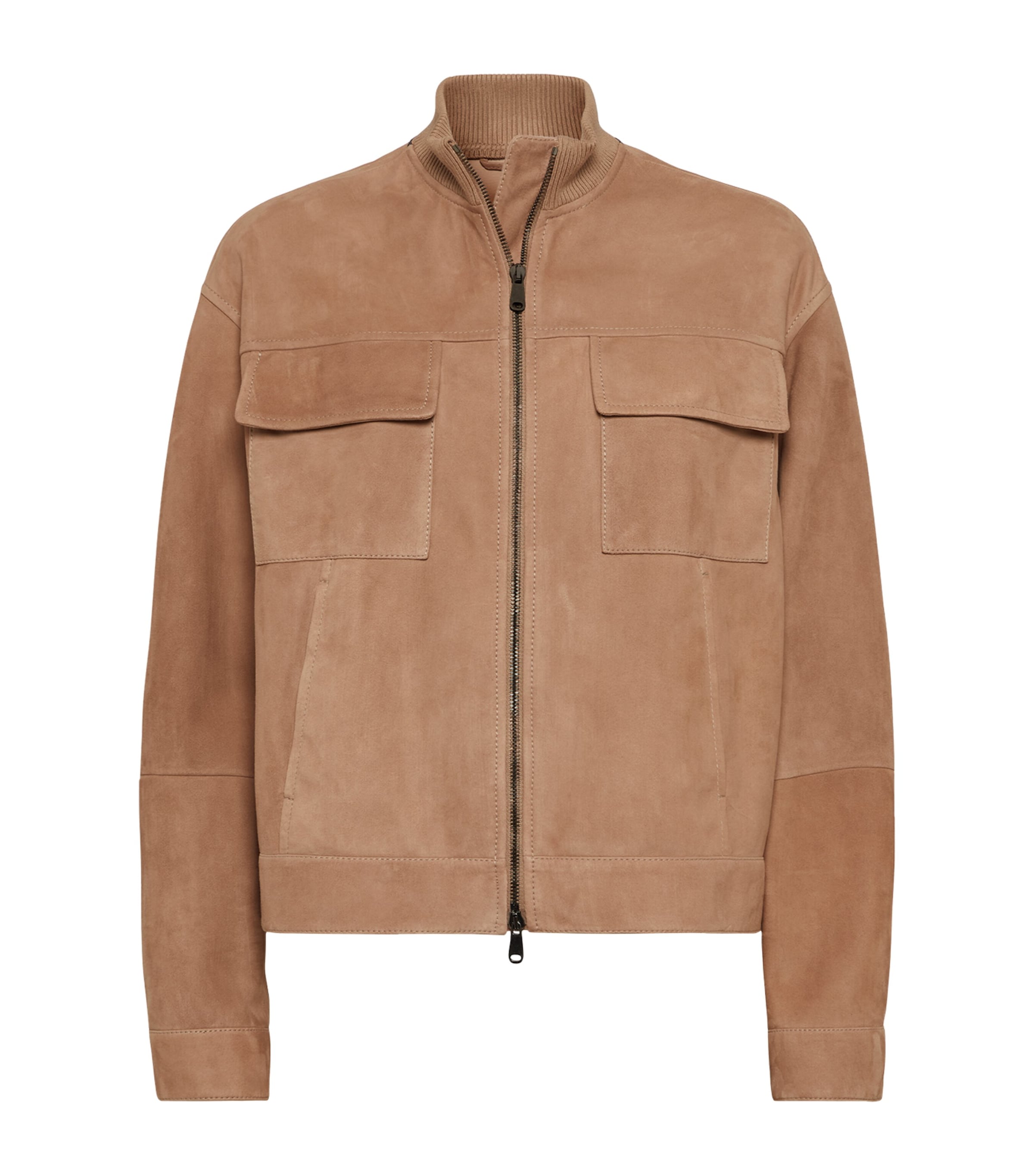 Brunello Cucinelli Couture Suede Jacket In Red