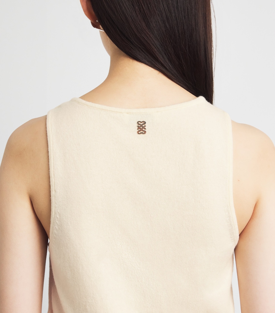 Sandro Paris Womens Wool-Cashmere Sweater Vest Vanilla Image 3