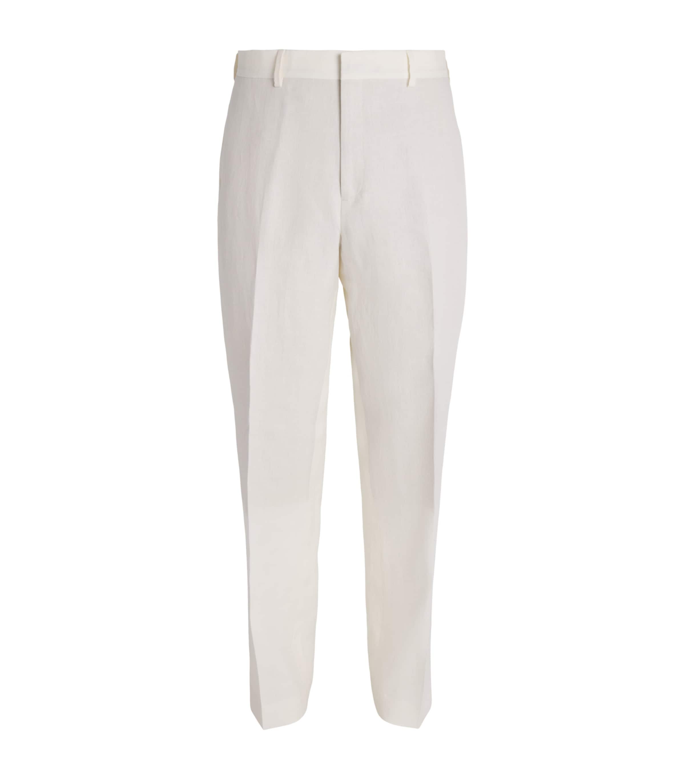 Paul Smith Mens Linen Straight Trousers White Image 1