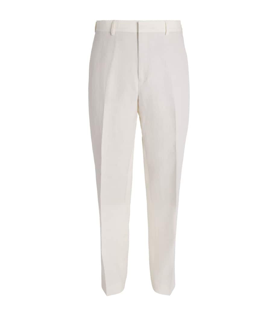 Paul Smith Mens Linen Straight Trousers White Image 1