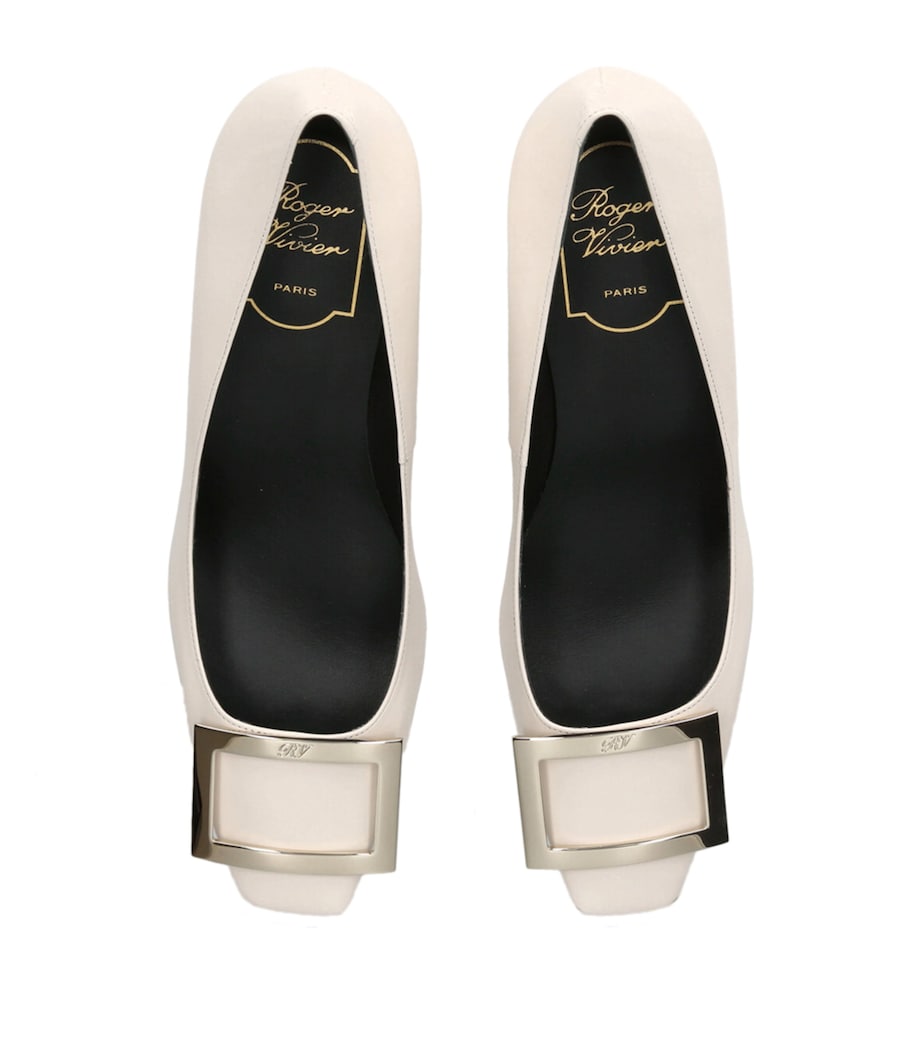 Leather Belle Vivier Trompette Pumps 70 CREAM Image 4