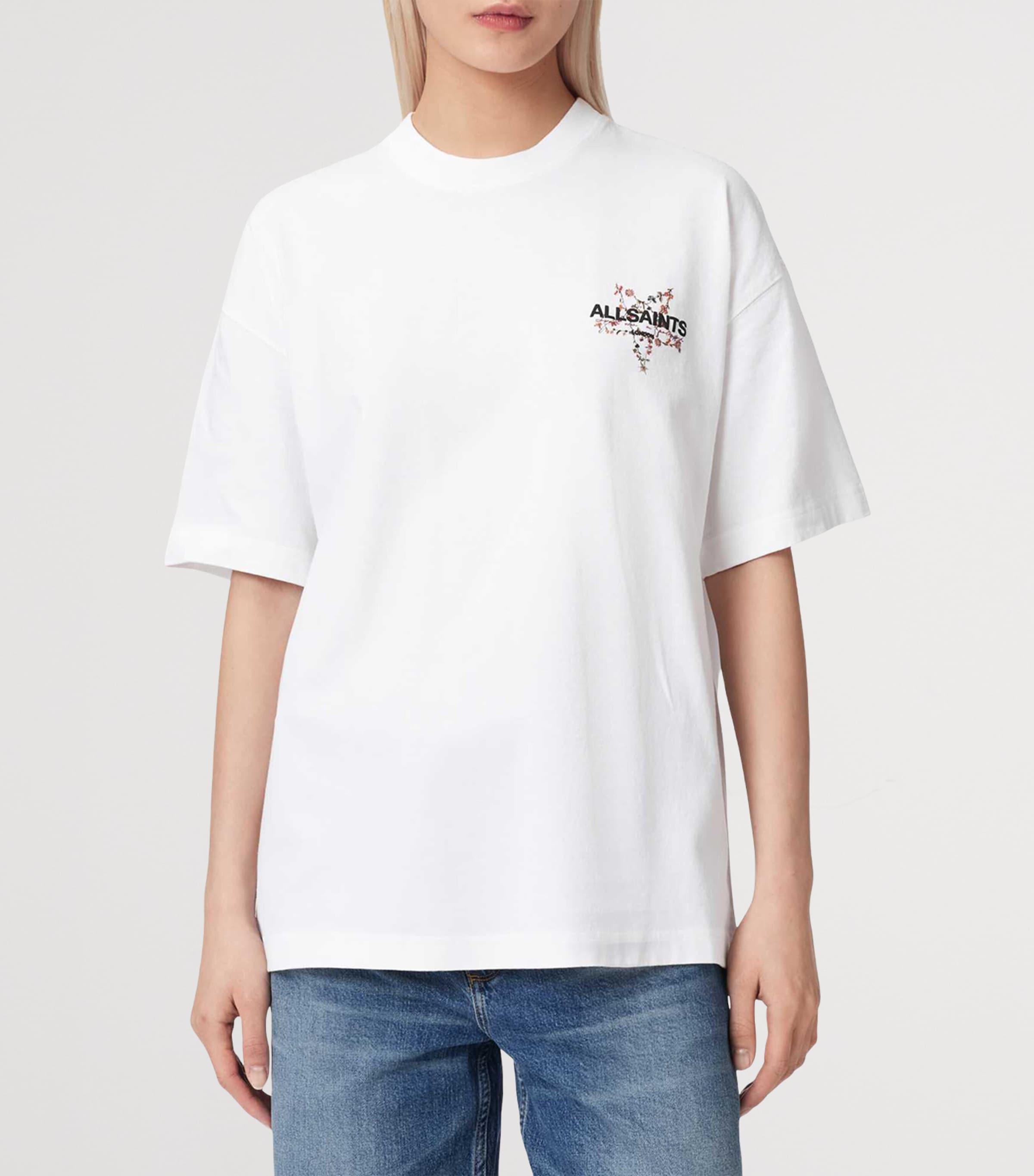 AllSaints Womens Cotton Pentacle Etta T-Shirt Optic White Image 6