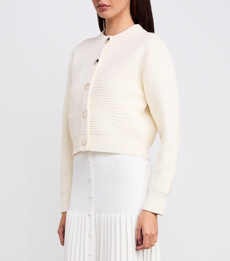 Textured-Knit Cardigan ECRU Image 3