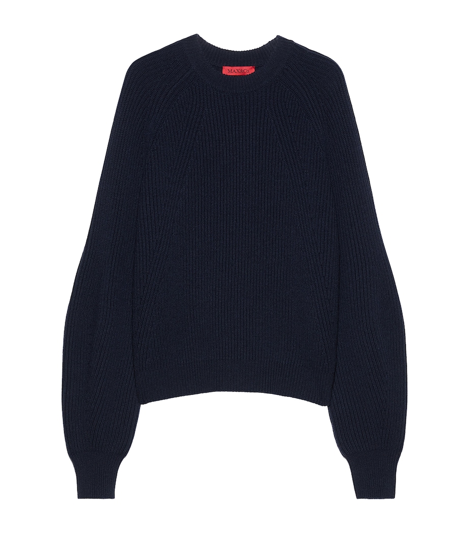 MAX&Co. Womens Wool-Cashmere Sweater Navy Image 1