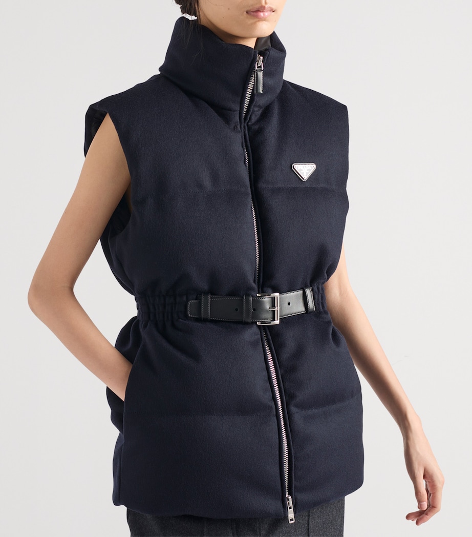 Wool Loden Down Gilet F0008 Image 3