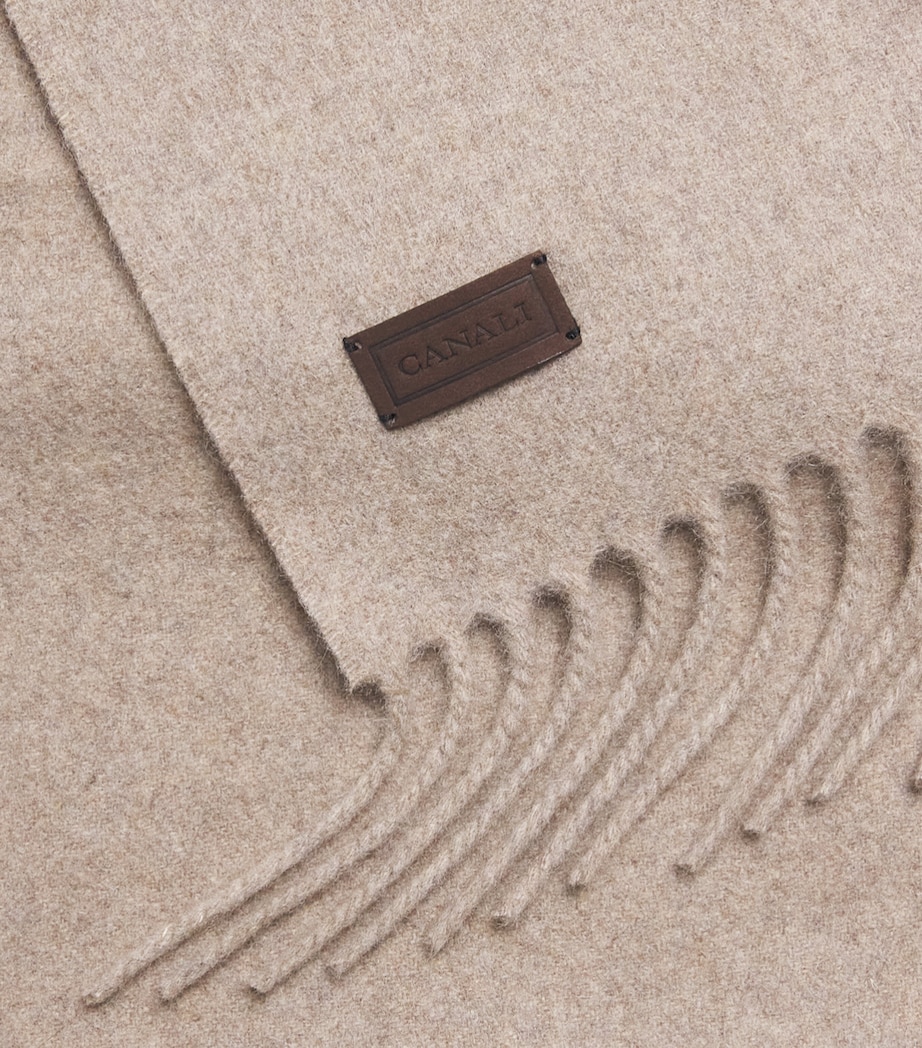 Canali Wool Fringe Scarf Image 4