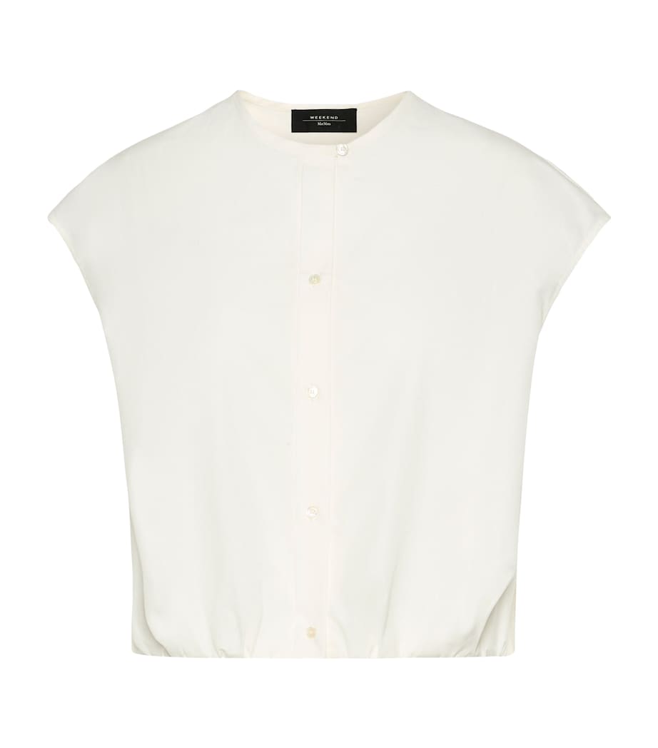Weekend Max Mara Womens Collarless Shirt White Image 1