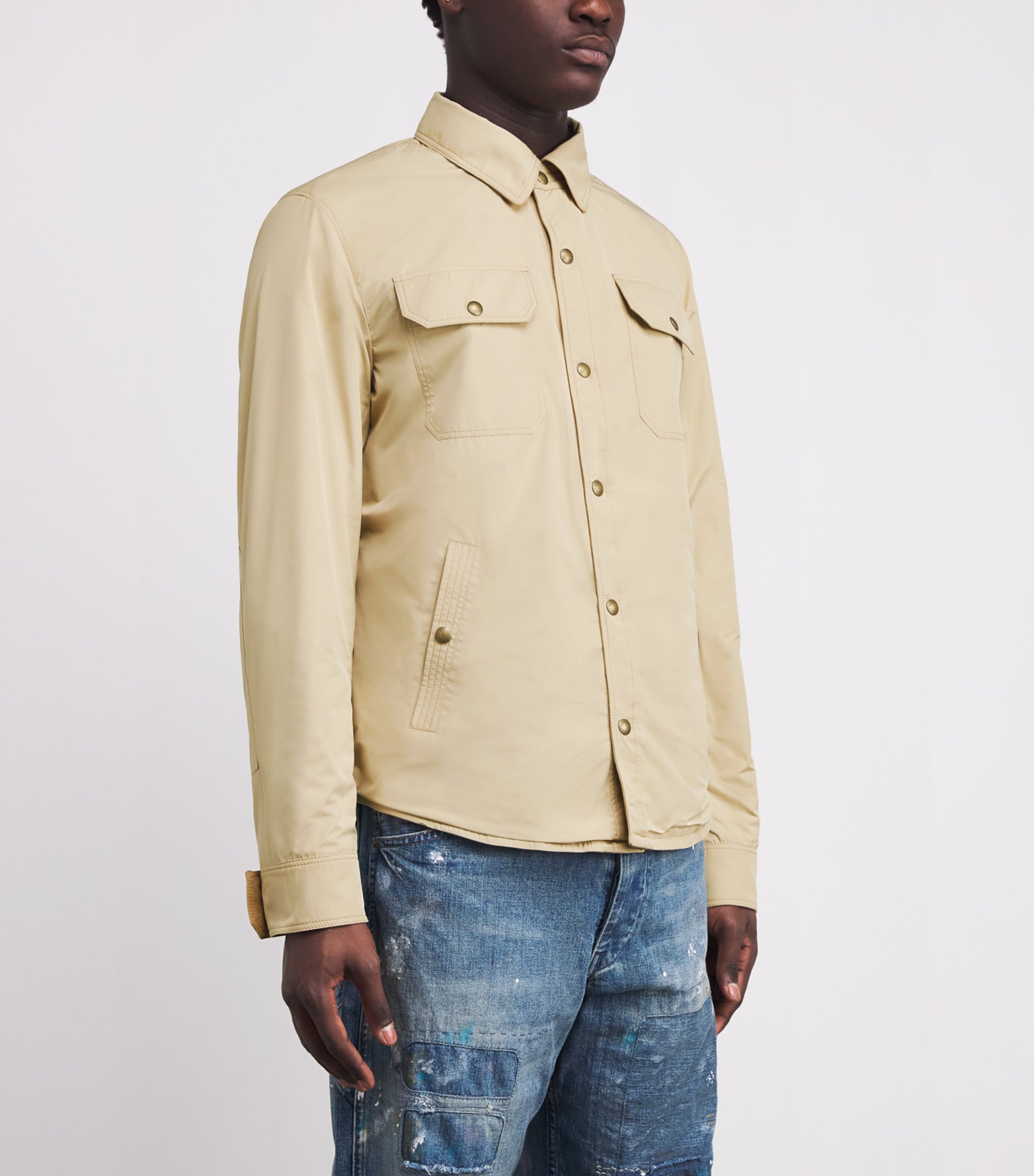 Suede Overshirt VINTG KHAKI/DUNE TAN Image 6