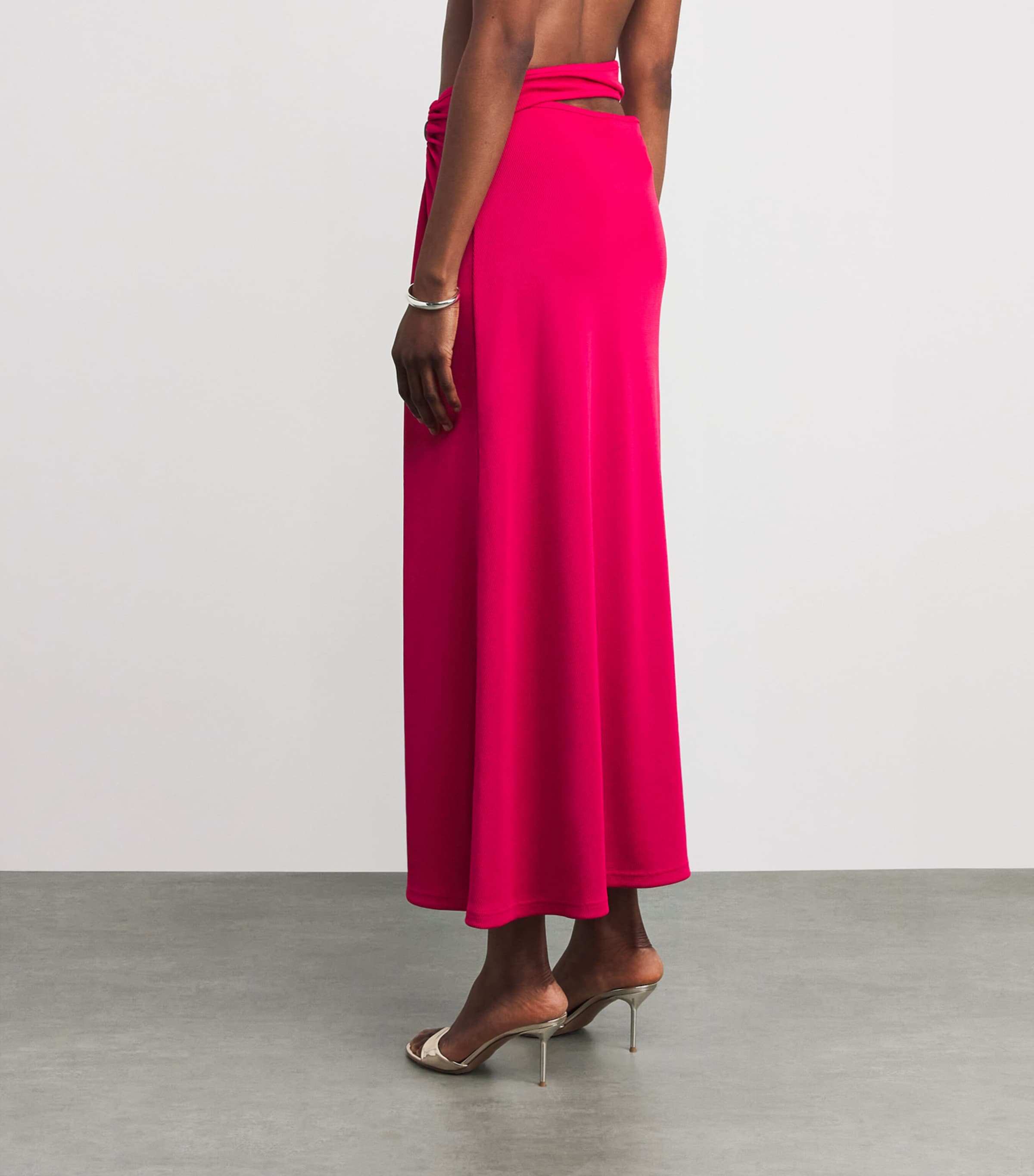 Spiral Crystal Suspension Maxi Skirt CRANBERRY Image 4