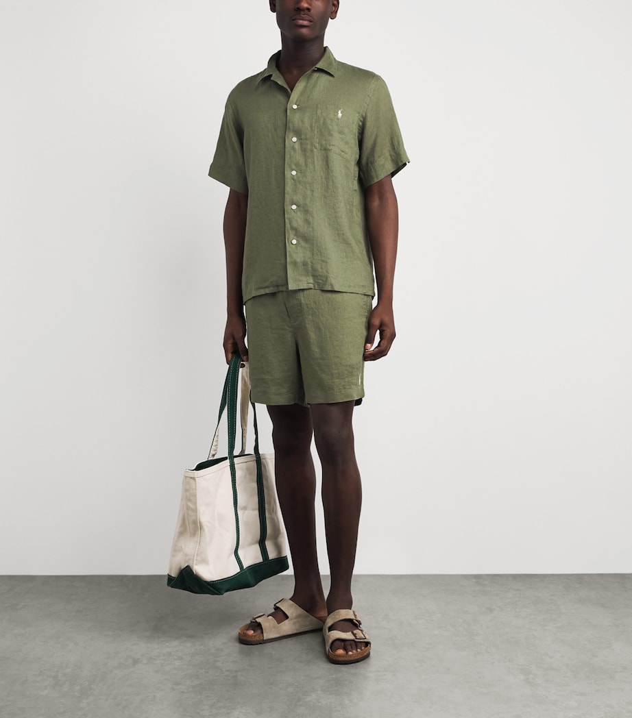 Polo Ralph Lauren Mens Linen Short-Sleeve Classic-Fit Shirt Garden Trail Image 2