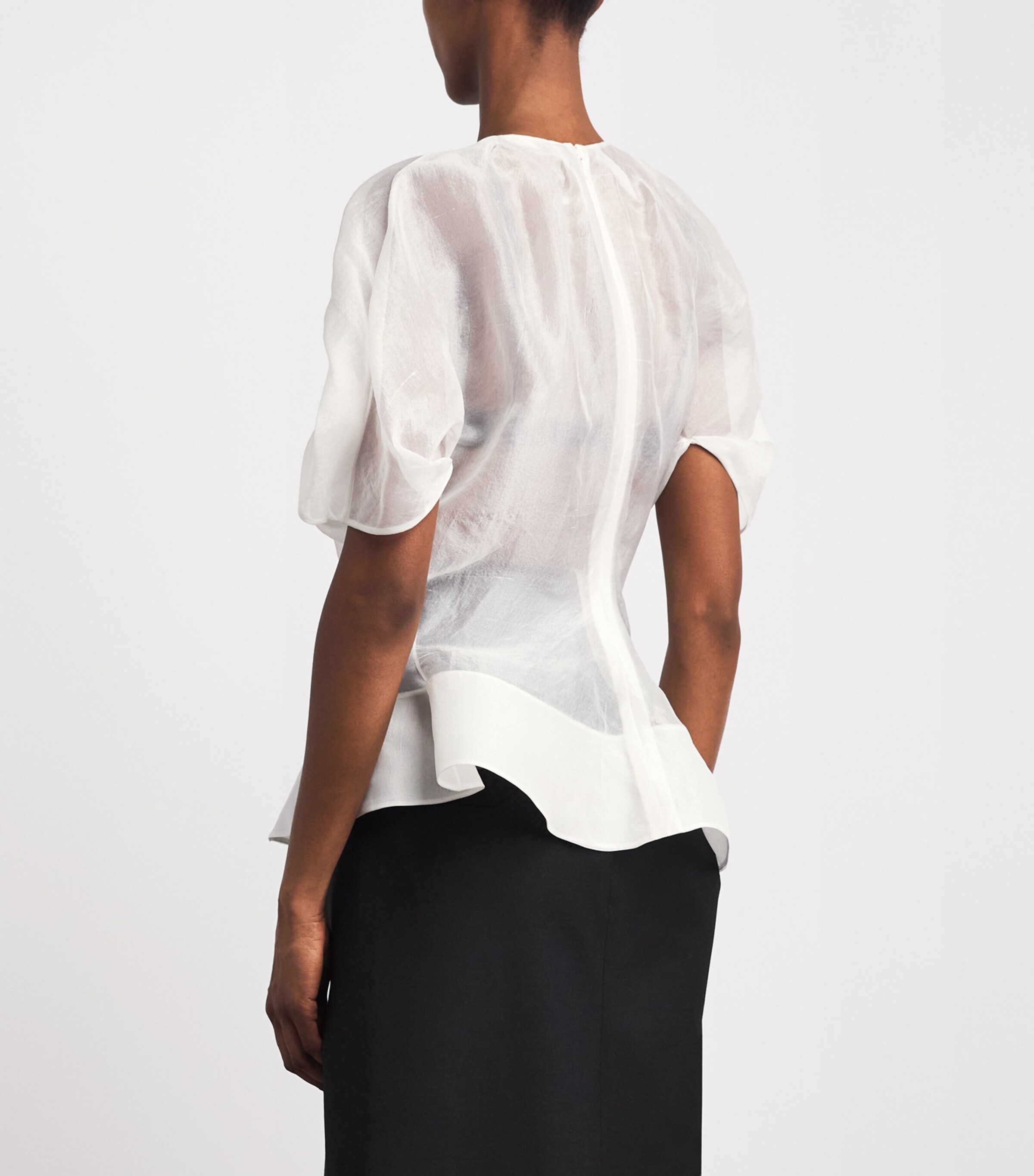 Khaite Womens Silk Asymmetric Rumi Blouse Chalk Image 5