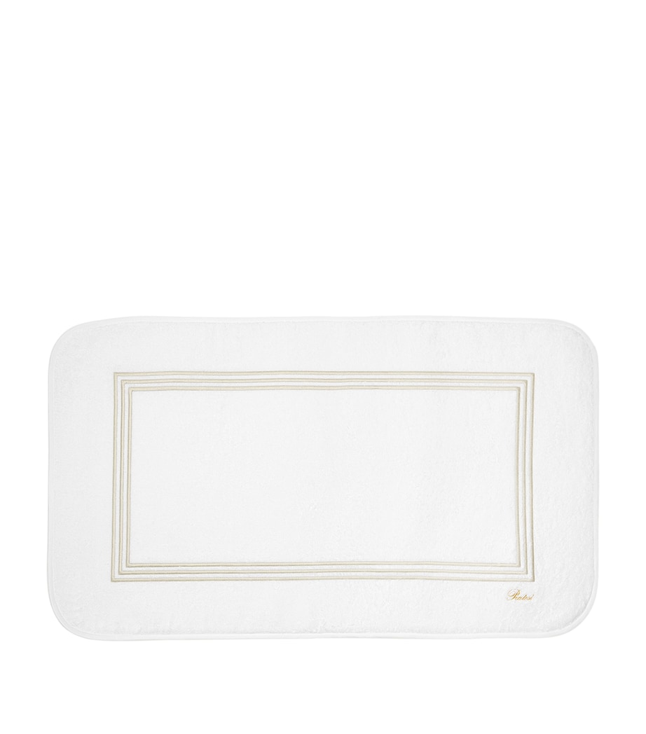 Tre Righe Bath Mat (50cm x 90cm) WHITE/SAGE Image 1