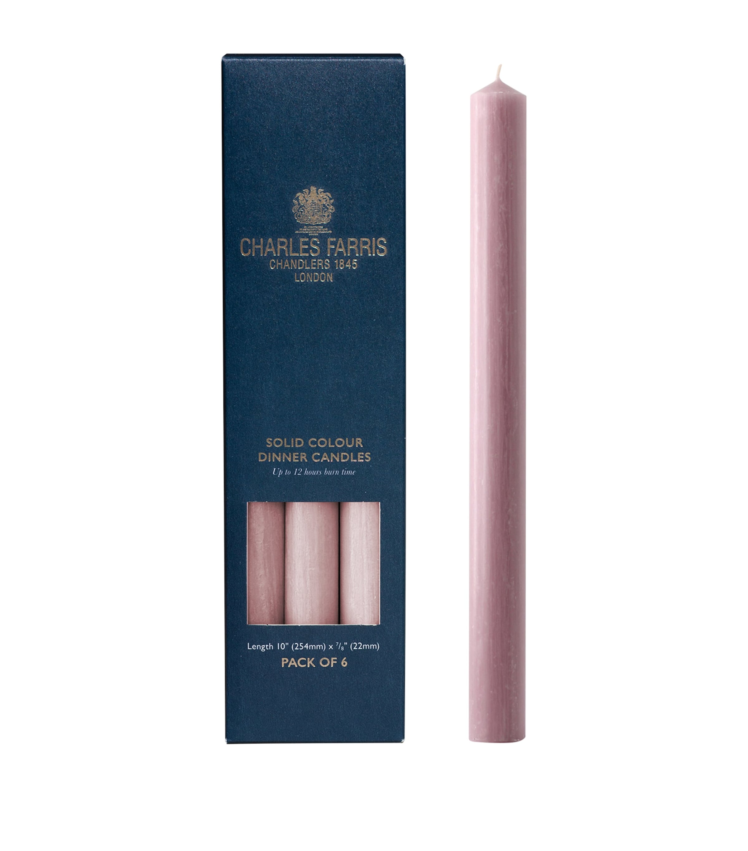 Charles Farris Dinner Candles (Box of 6) Rose Image 1