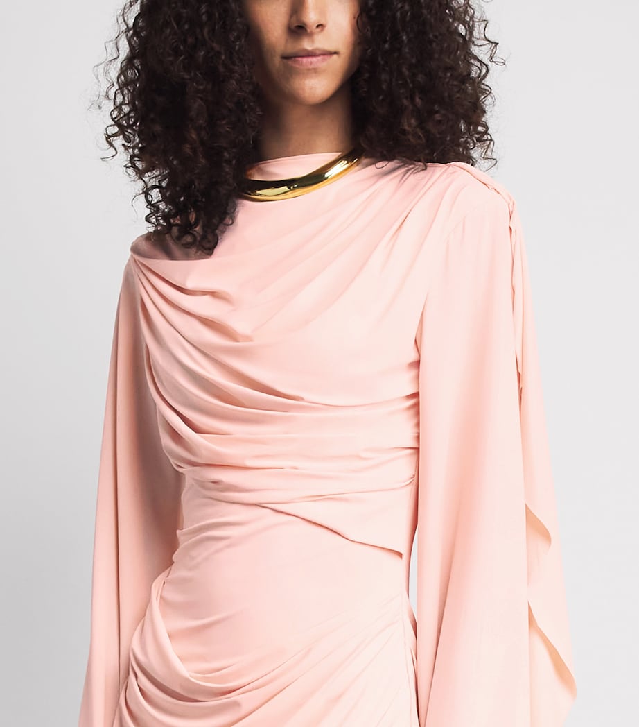 de la vali pink dress de La Vali Dolores Flutter-sleeve Maxi Dress