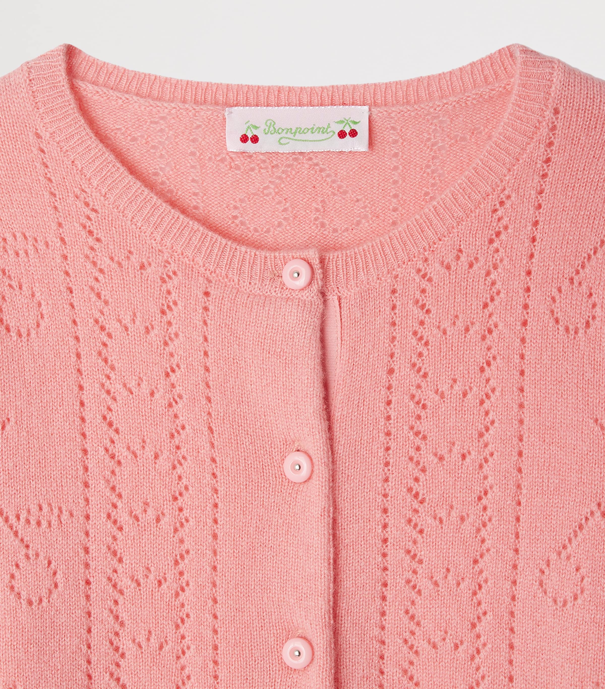 Cashmere Cherry Josiane Cardigan (4-8 Years) ROSE BONBON Image 3