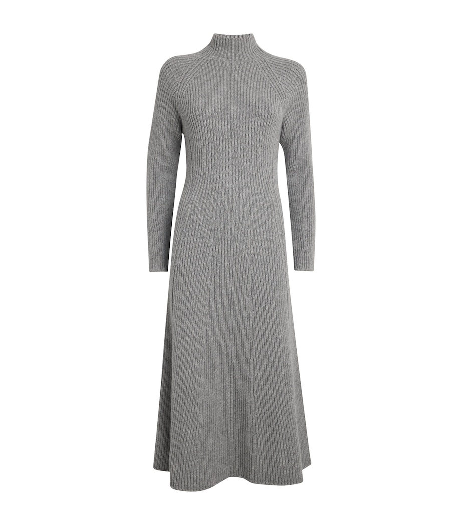 Cashmere-Blend Ribbed Midi Knitted Dress HA0308 LIGHT GREY Image 1