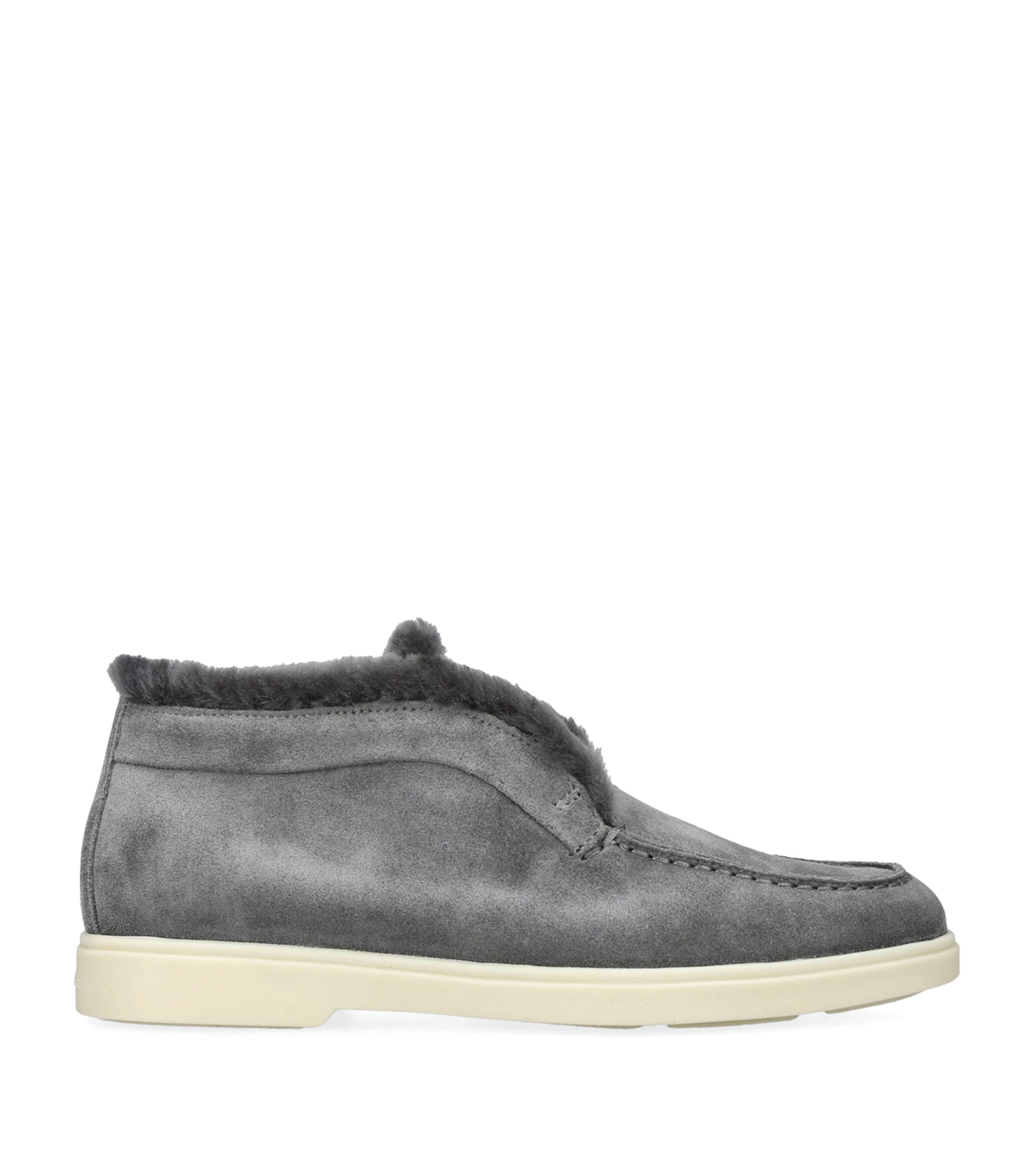Shop Santoni Suede Fortune Ankle Boots In Grey