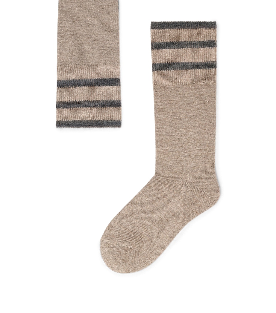 Brunello Cucinelli Womens Cashmere-Blend Sparkling Knit Socks Image 1
