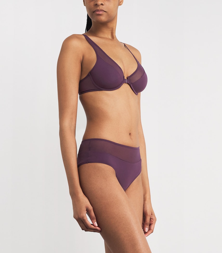Sheer Opaque High Apex Bra 849 AUBERGINE Image 2