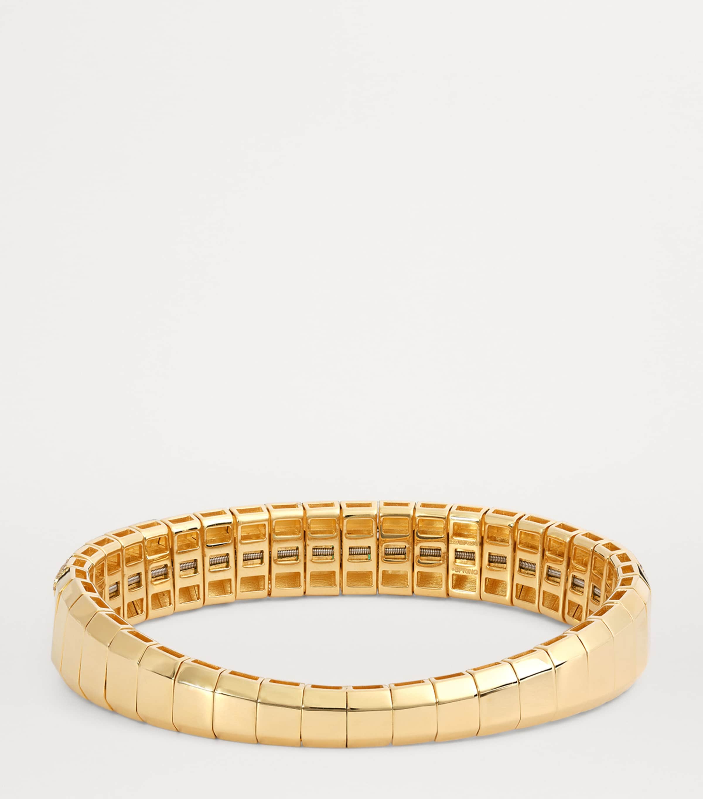 SHAY Yellow Gold, Diamond and Emerald Stretch Bracelet Yellow Gold Image 3