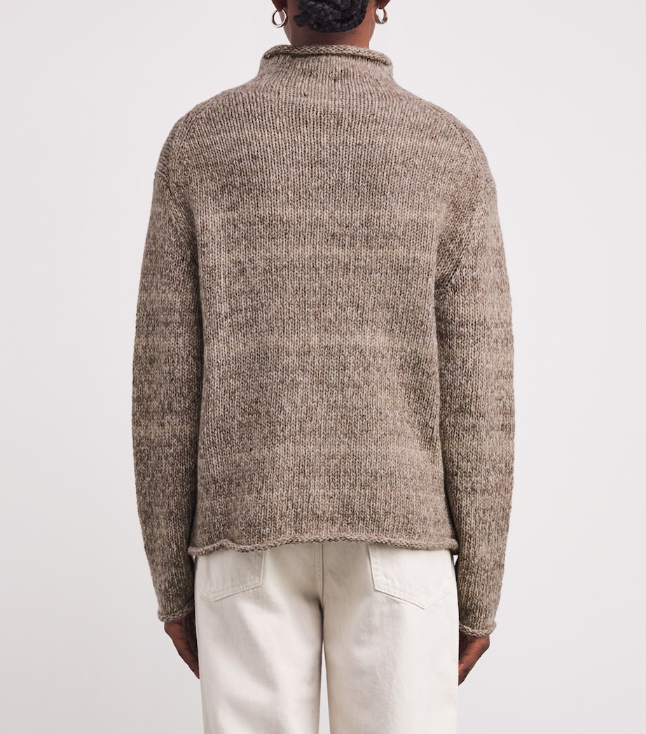 Wool-Blend Flag Rollneck Sweater NATURAL MULTI Image 4