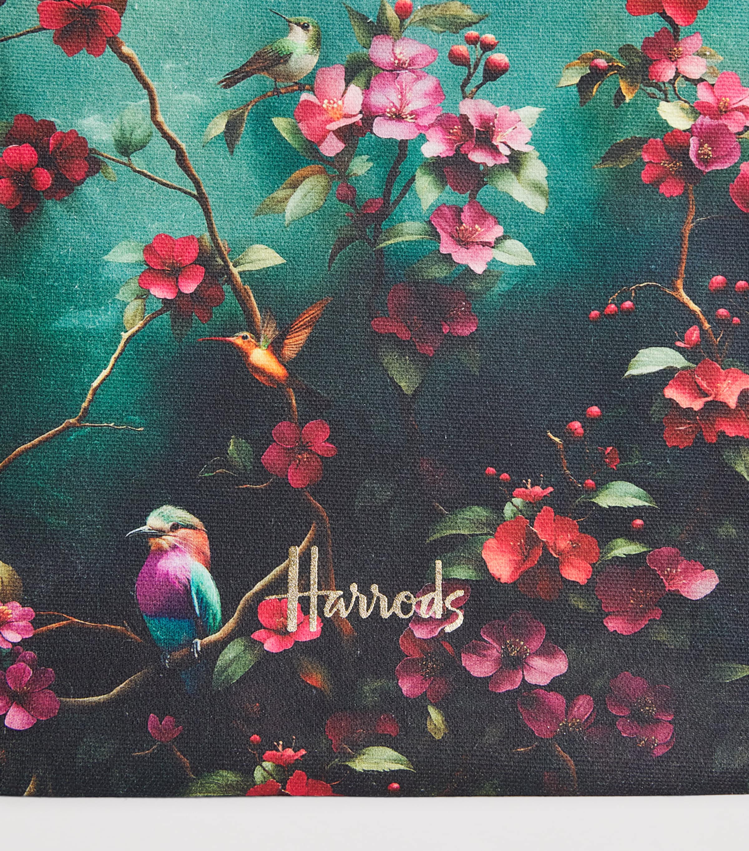 Harrods Small Exotics Decaf Blend Tote Bag Green Image 4