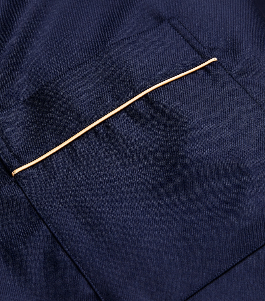 Cashmere-Silk Piped Robe 003NAV Image 5