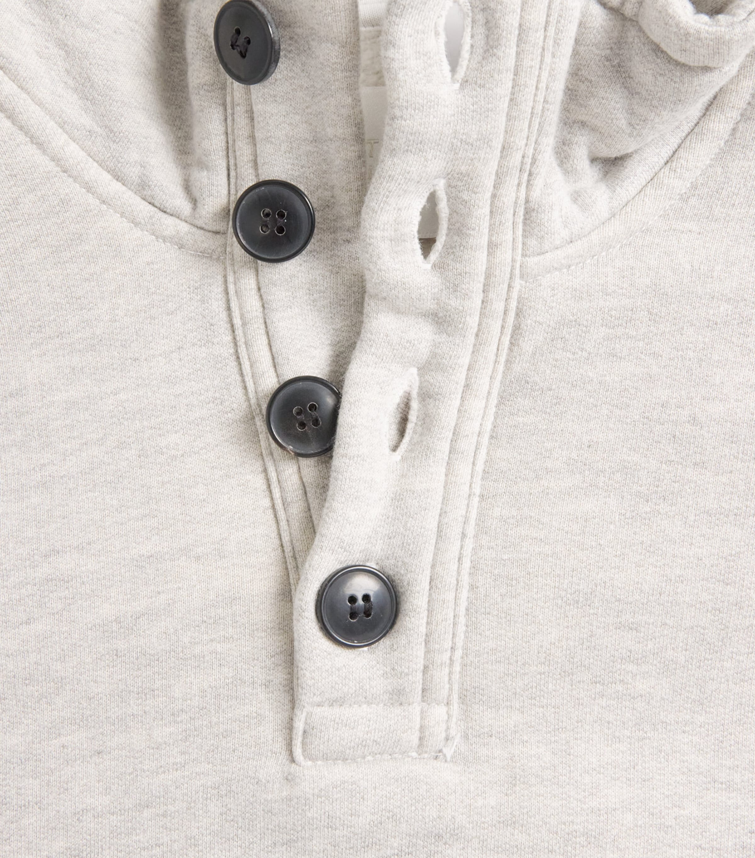 Citizens of Humanity Mens Half-Button Sweatshirt Heather Grey Image 6