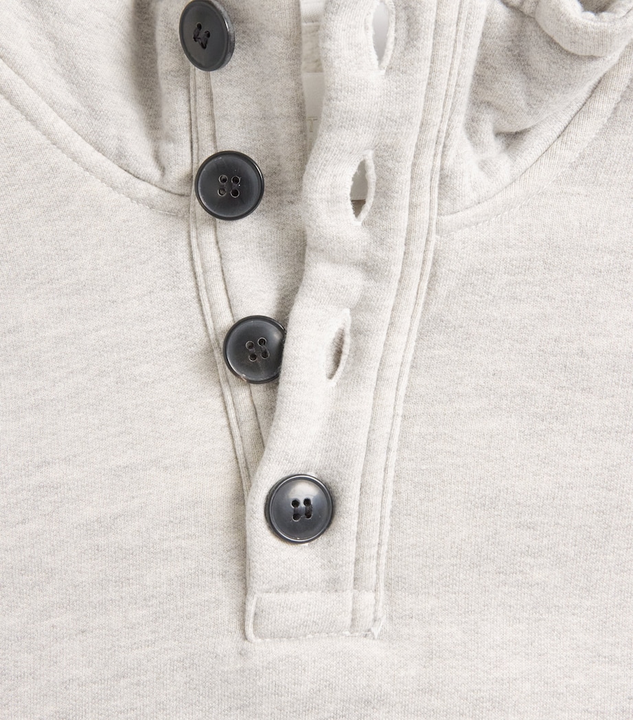Citizens of Humanity Mens Half-Button Sweatshirt Heather Grey Image 6