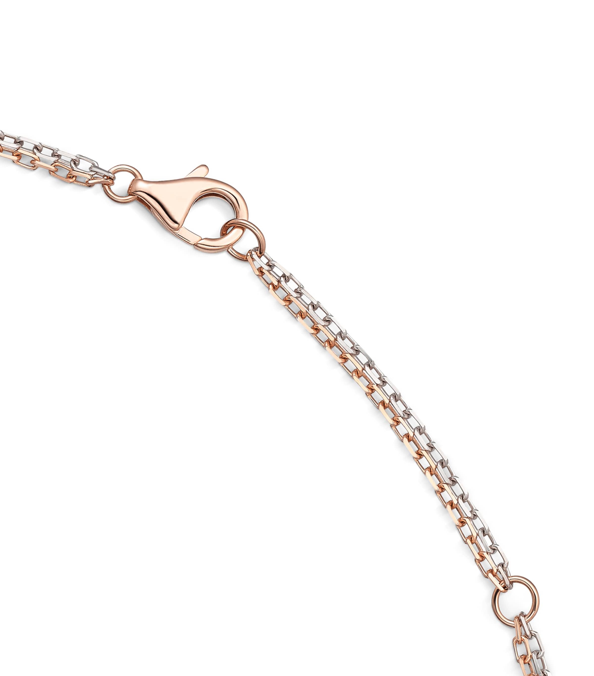 White, Rose Gold and Diamond LOVE Necklace ROSE GOLD Image 5