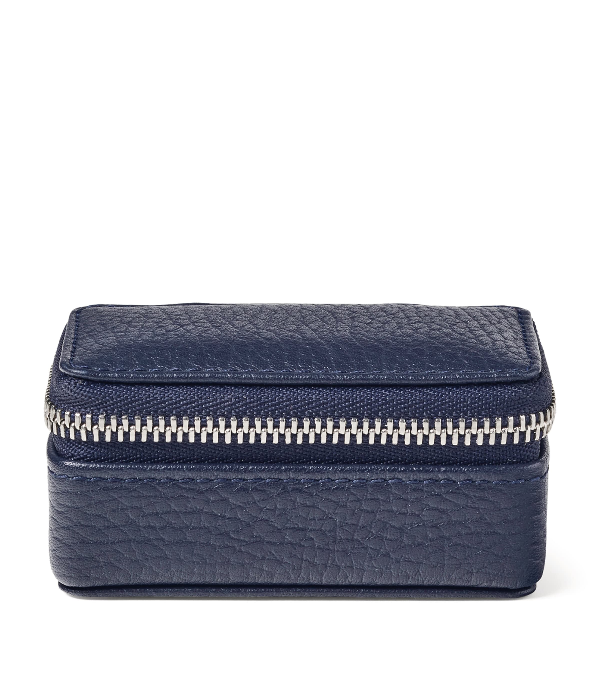 Aspinal Of London Small Leather Travel Jewellery Case In Blue