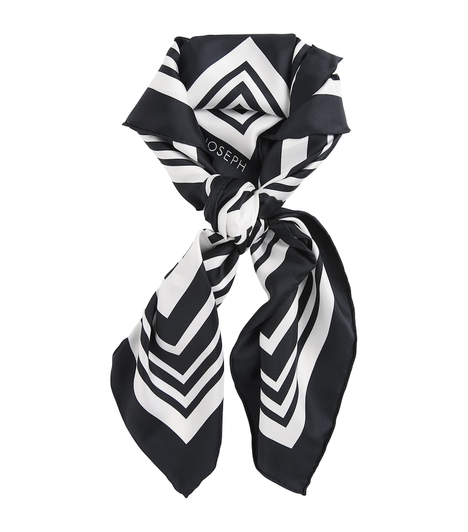 Large Silk Zenza Scarf BLACK/WHITE Image 1