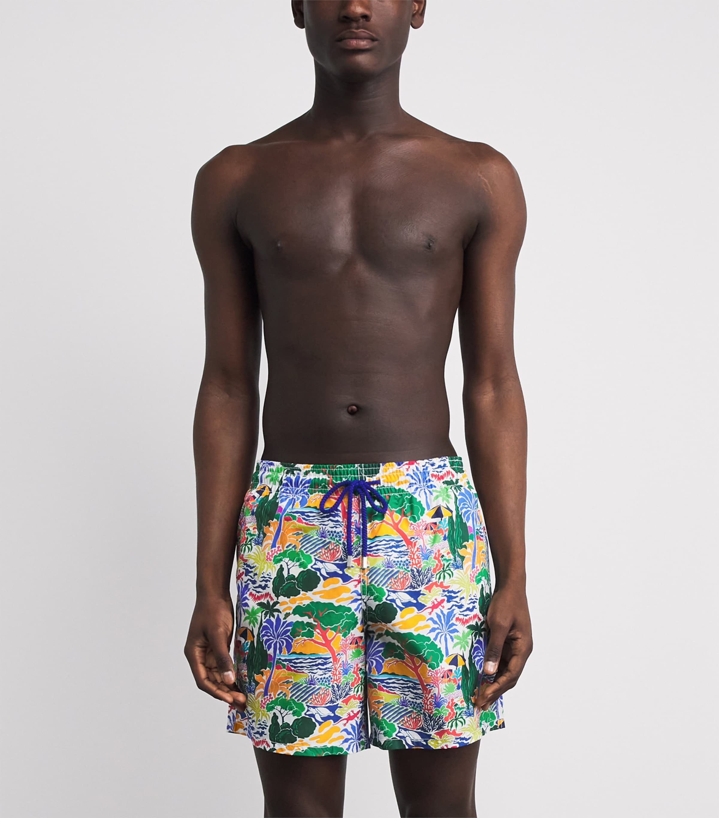 Vilebrequin Mens Seaside Life Print Moorea Swim Shorts Blanc Image 3