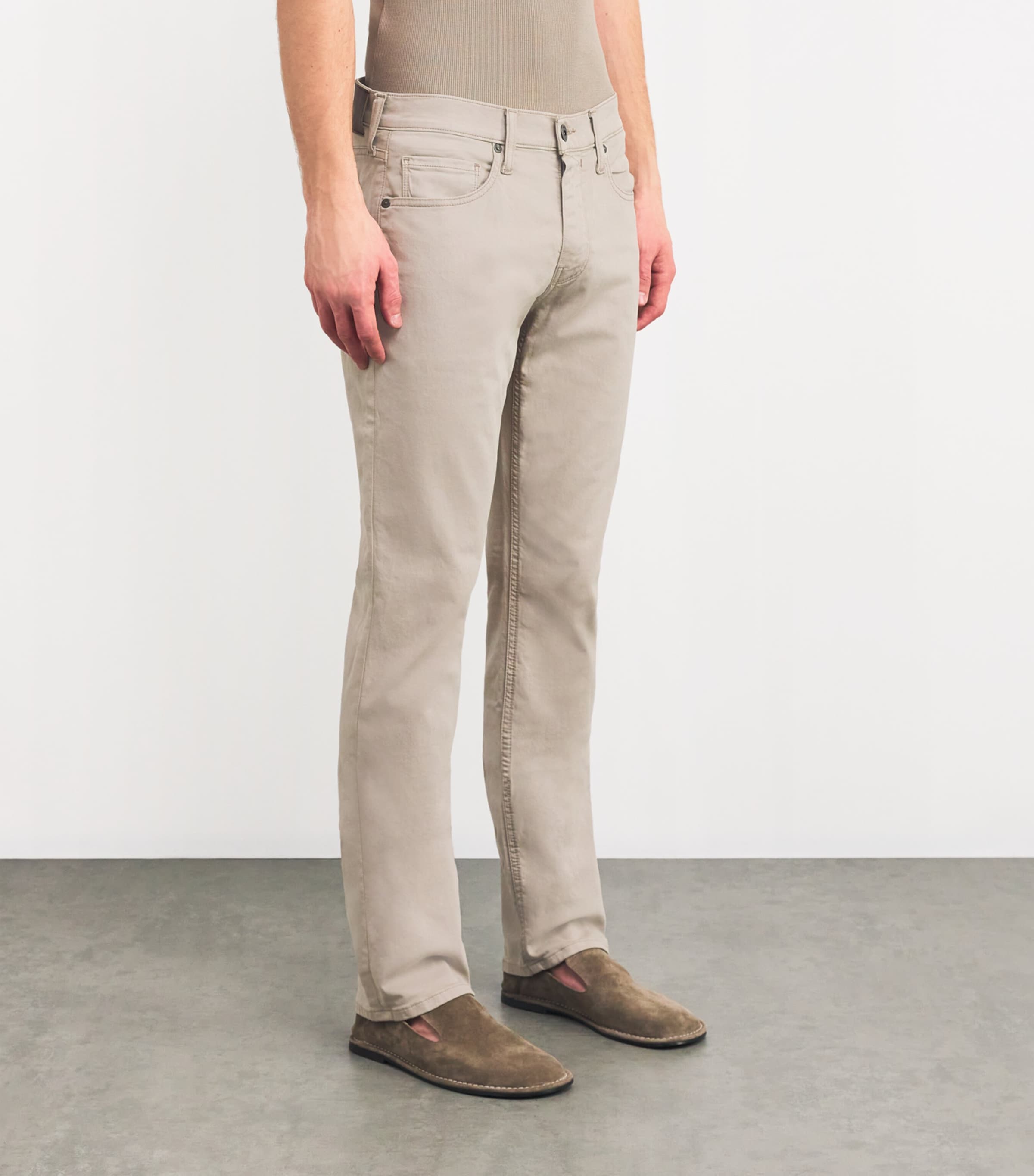 Cotton Federal Straight Trousers CLEAN KHAKI Image 3