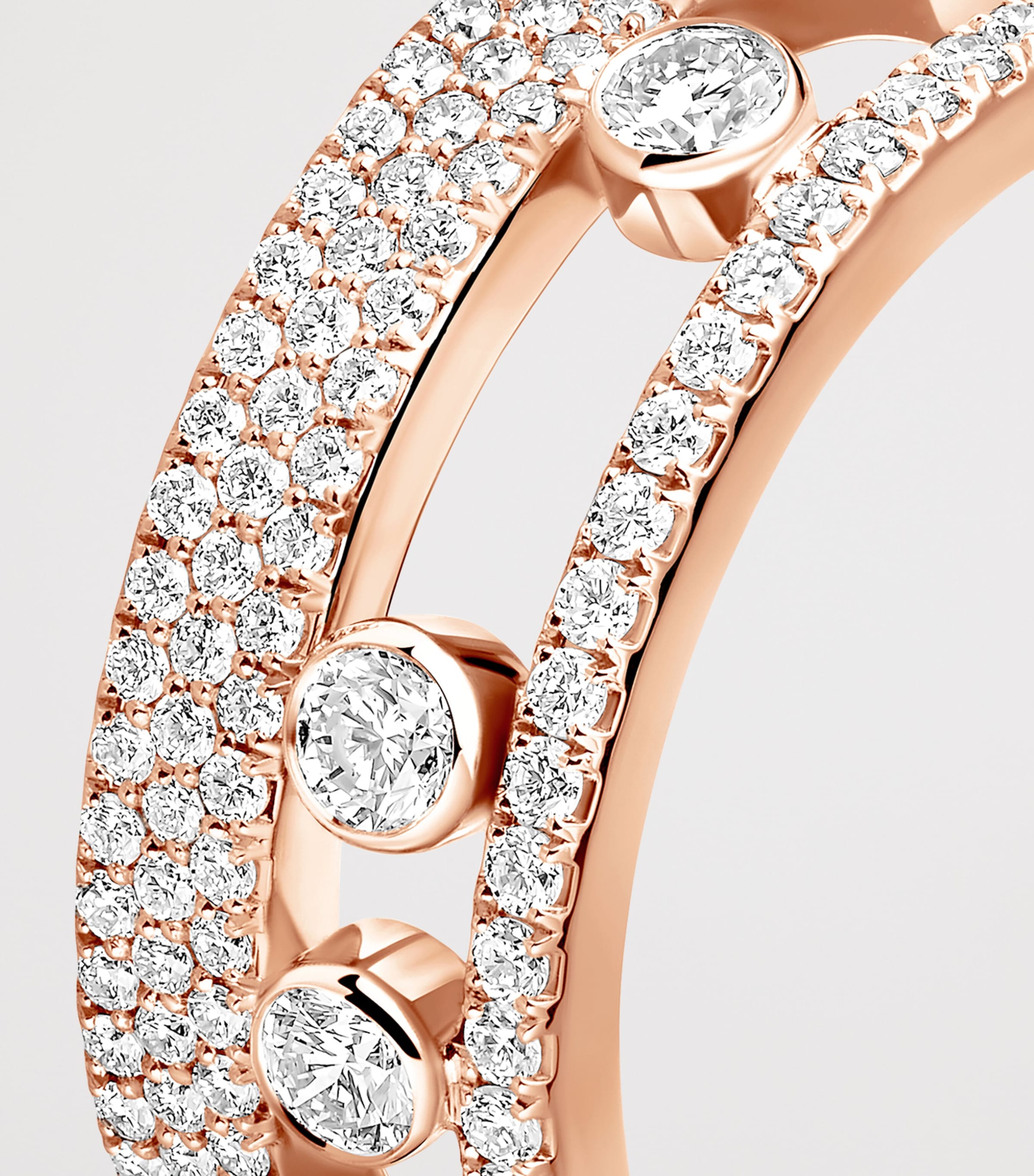 Messika Move Romane Pink Gold and Diamond Pavé Ring Pink Gold Image 3