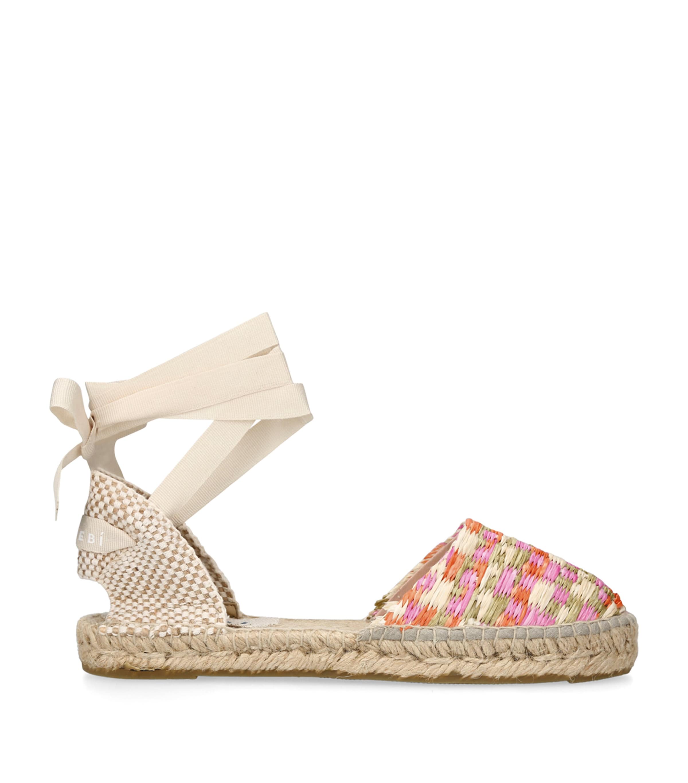 Manebi Tie-up Yucatan Espadrilles In Pink Comb