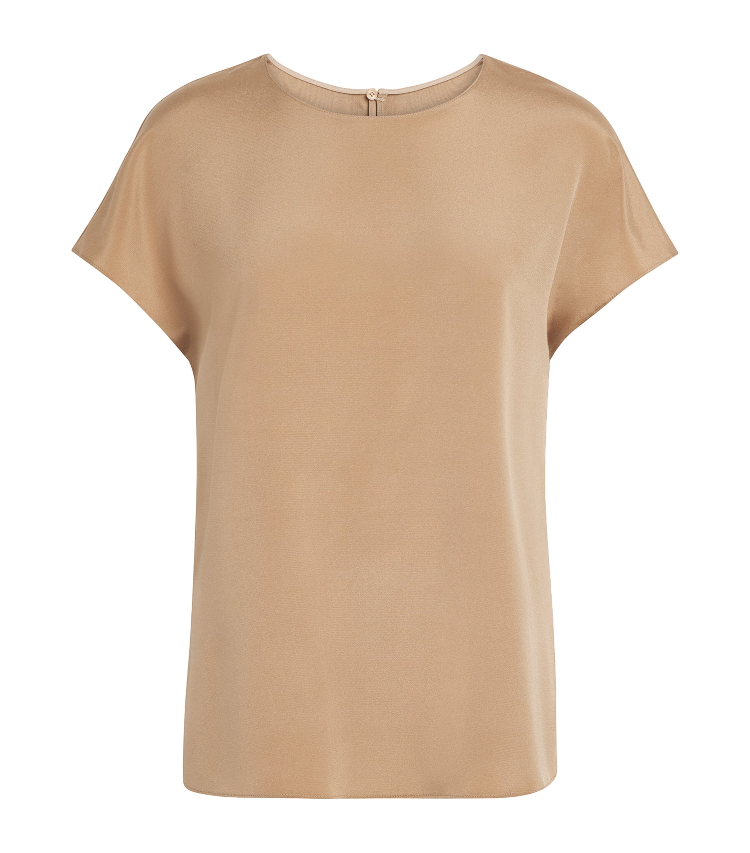 Lafayette 148 Womens Silk-Blend T-Shirt Cadkh Cadet Khaki Image 1