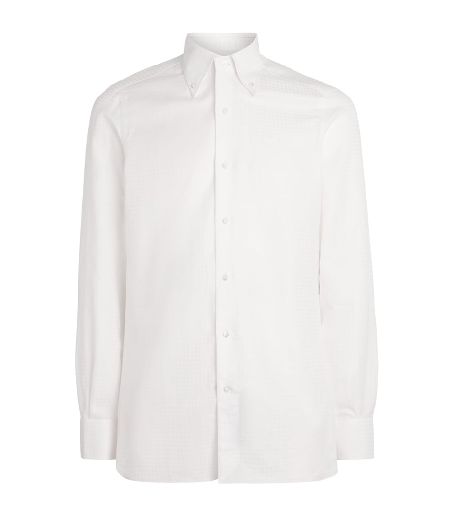 Isaia Mens Cotton-Linen Check Shirt Image 1