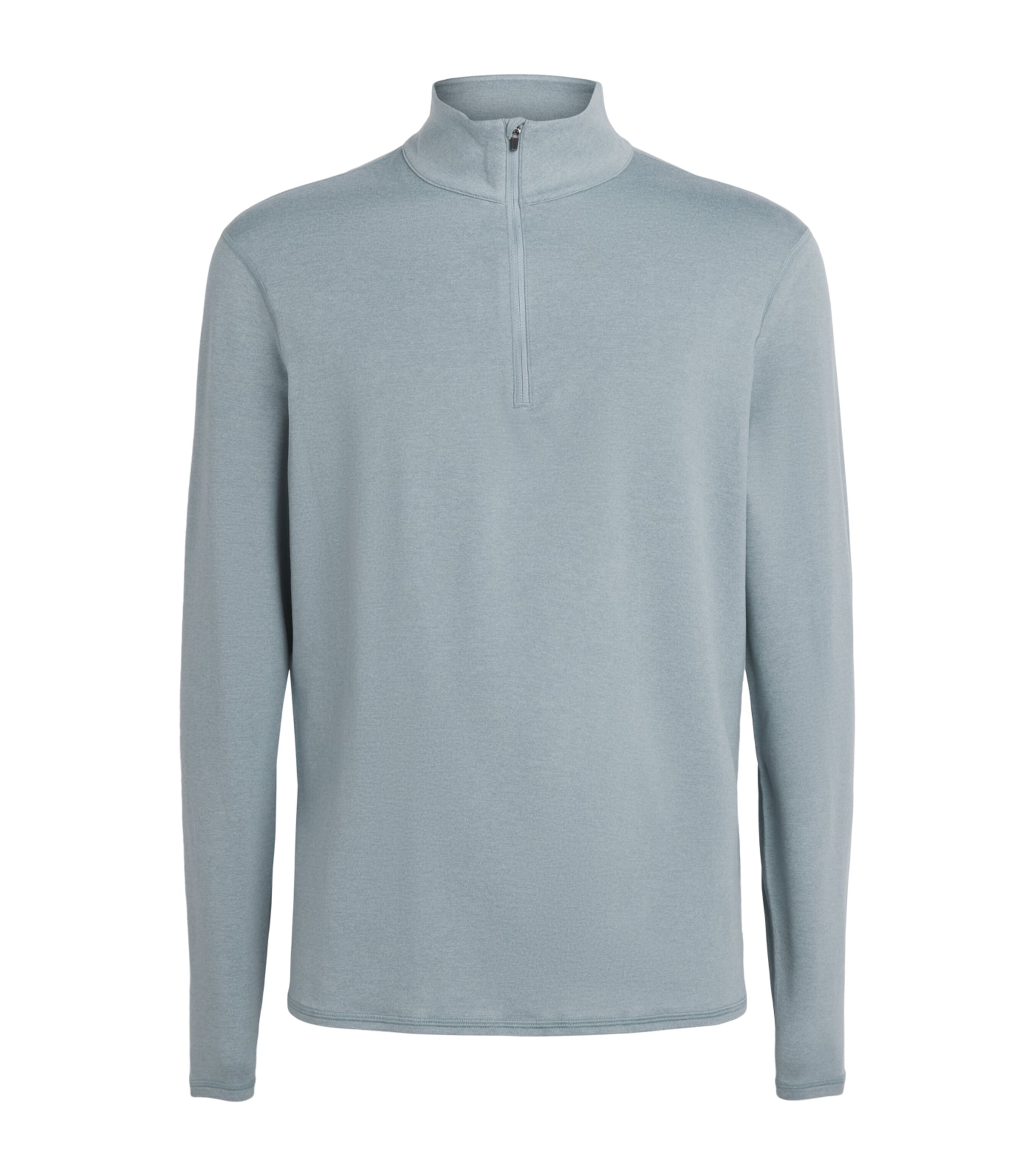 VUORI Mens Ponto Quarter-Zip Sweatshirt Hyb Misty Blu Heathr Image 1