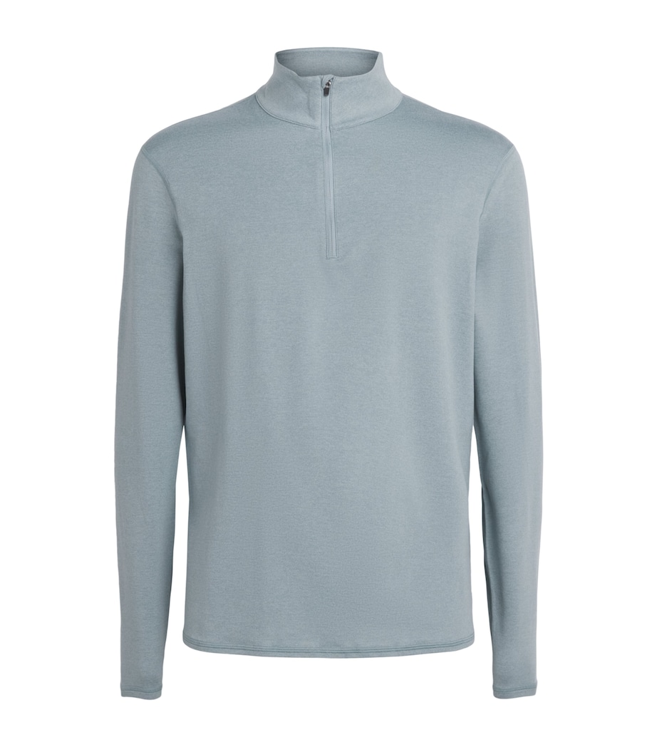VUORI Mens Ponto Quarter-Zip Sweatshirt Hyb Misty Blu Heathr Image 1