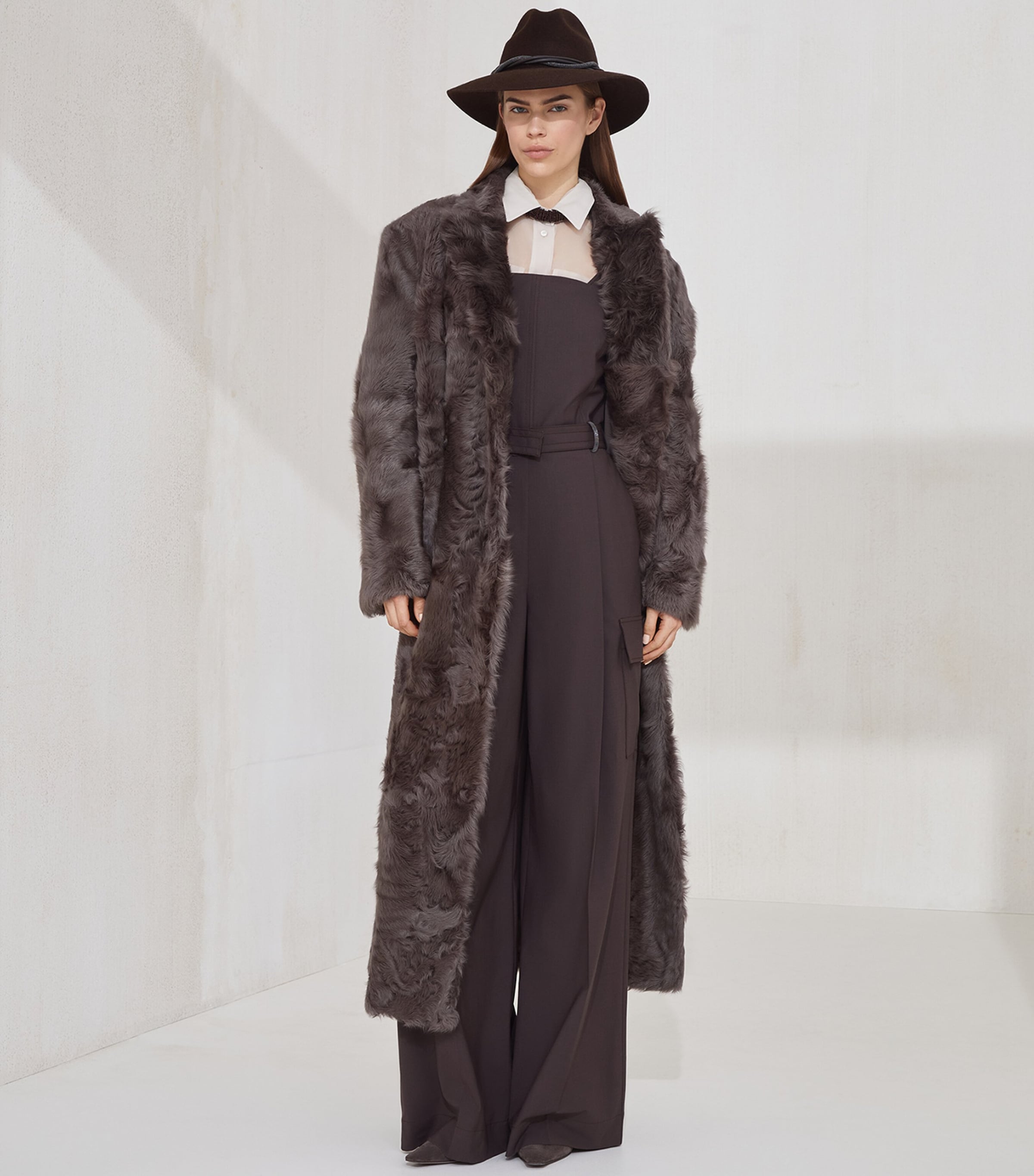 Virgin Wool-Blend Belted Jumpsuit C019 Image 4