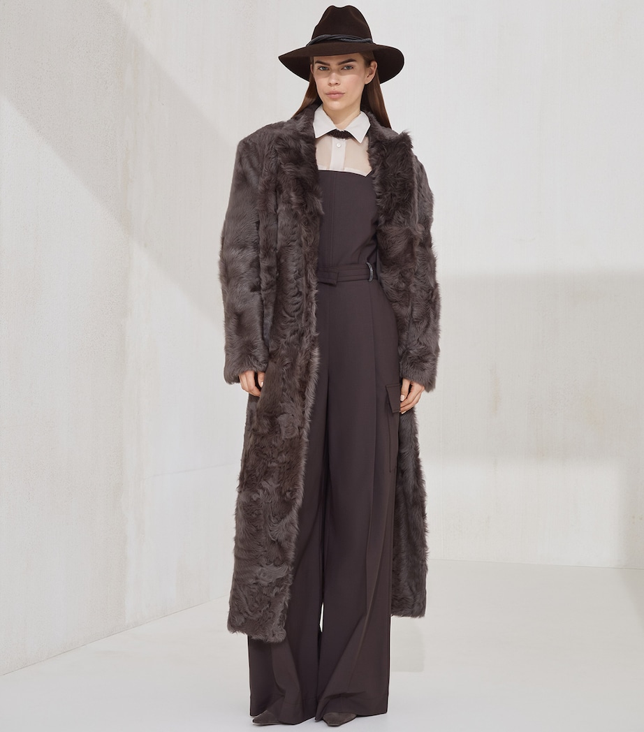 Virgin Wool-Blend Belted Jumpsuit C019 Image 4