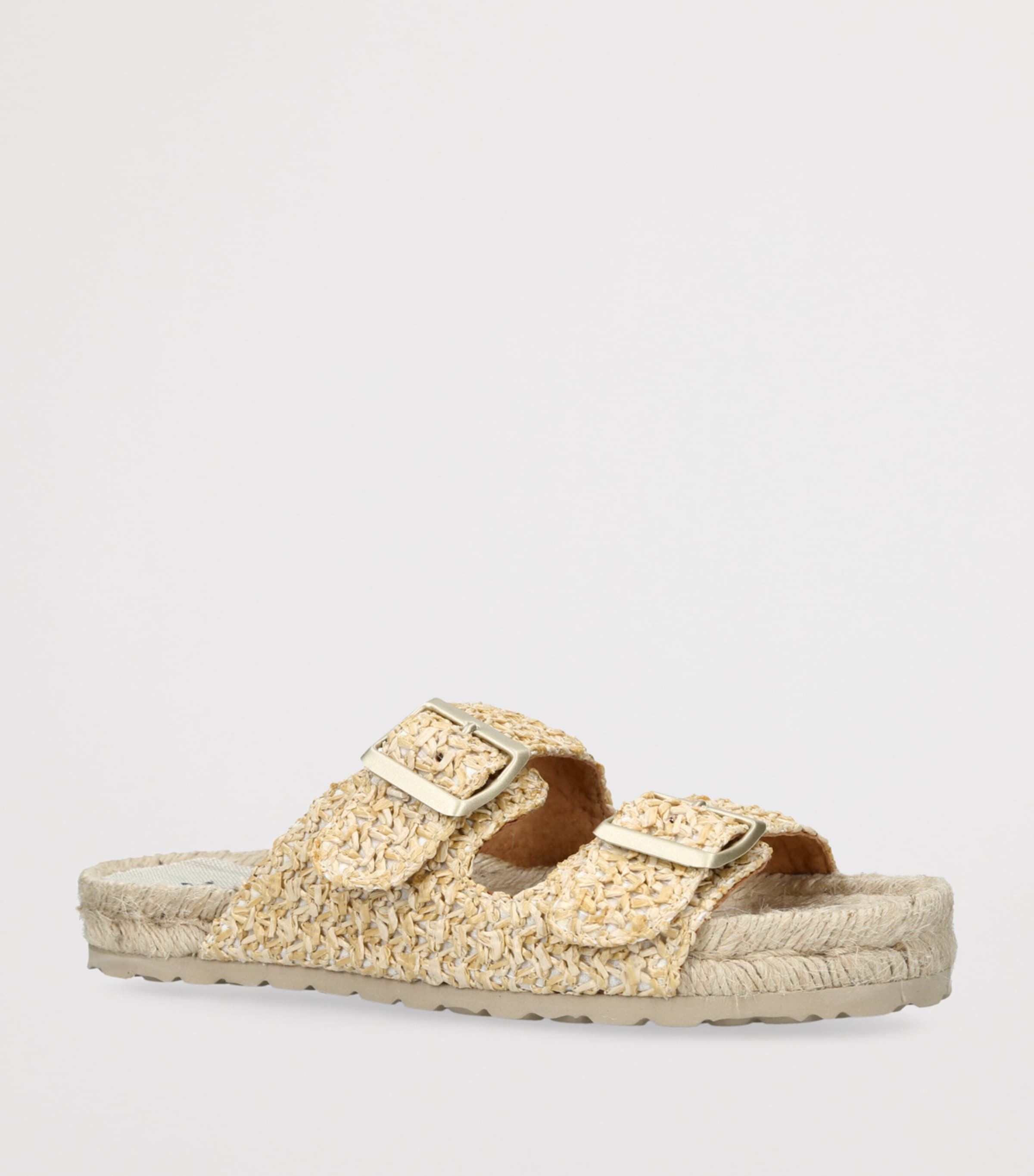 Manebi Raffia Nordic Sandals Beige Image 3