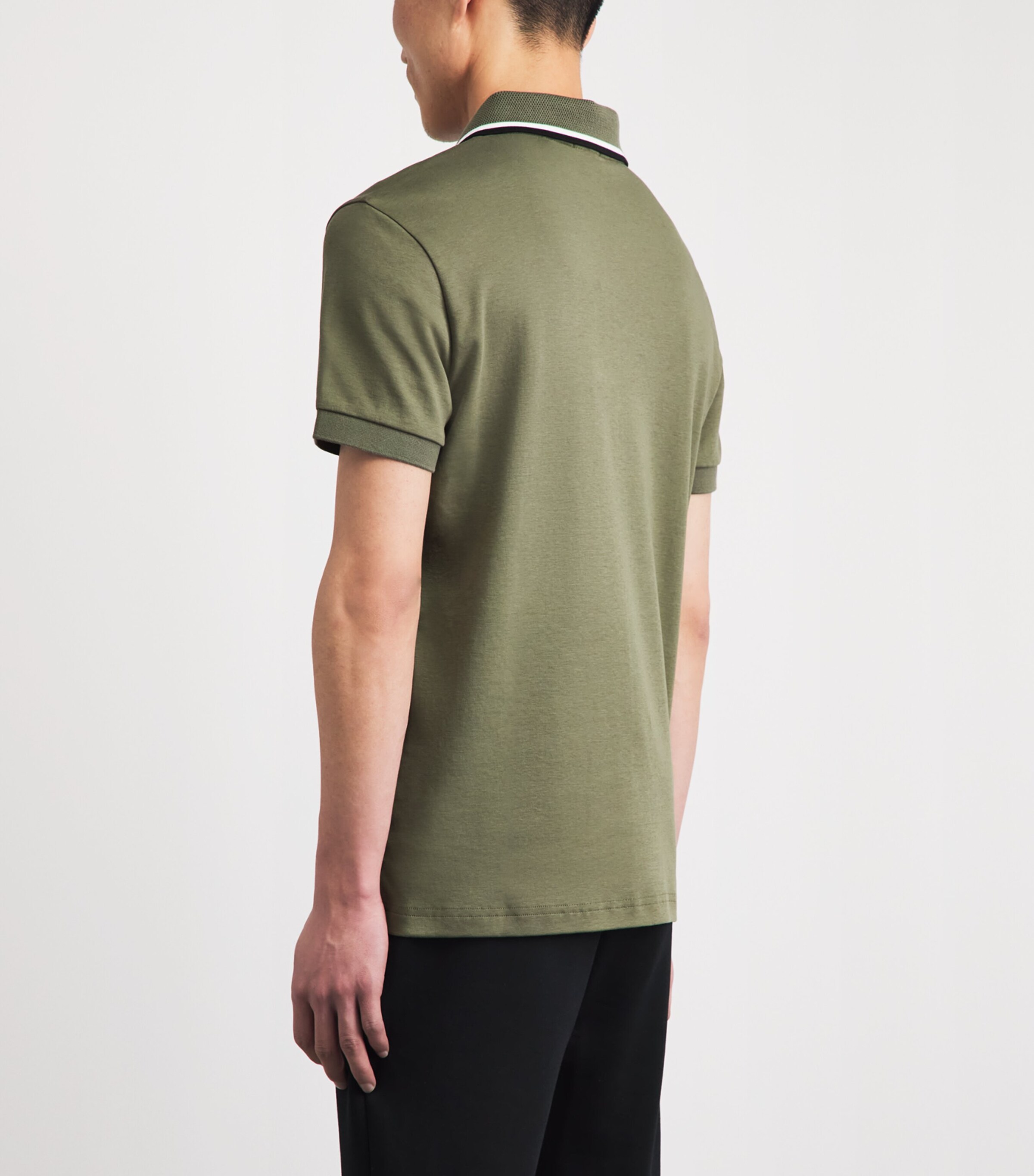 BOSS Mens Pima Cotton Polo Shirt Khaki Image 5