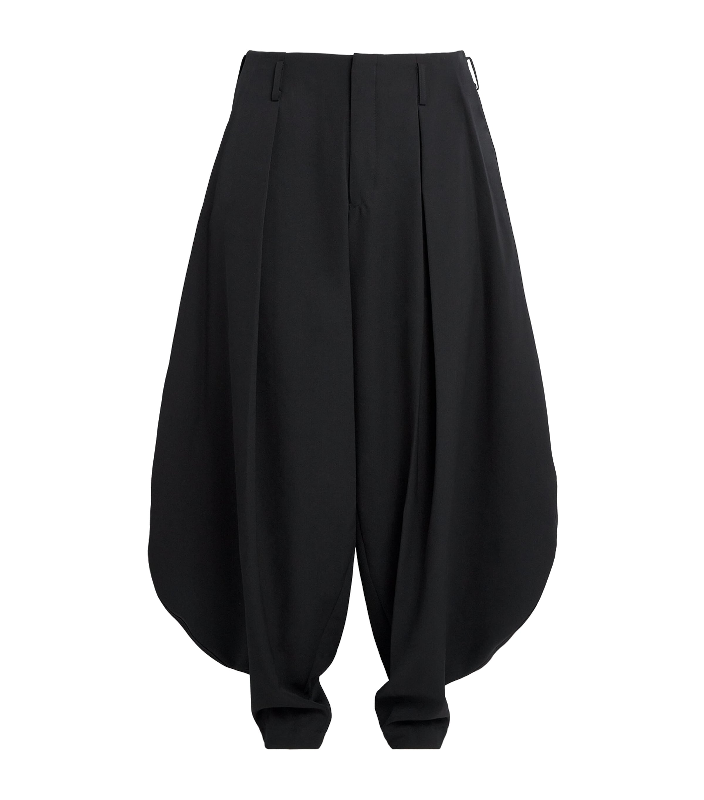 Wool Balloon Wide-Leg Trousers