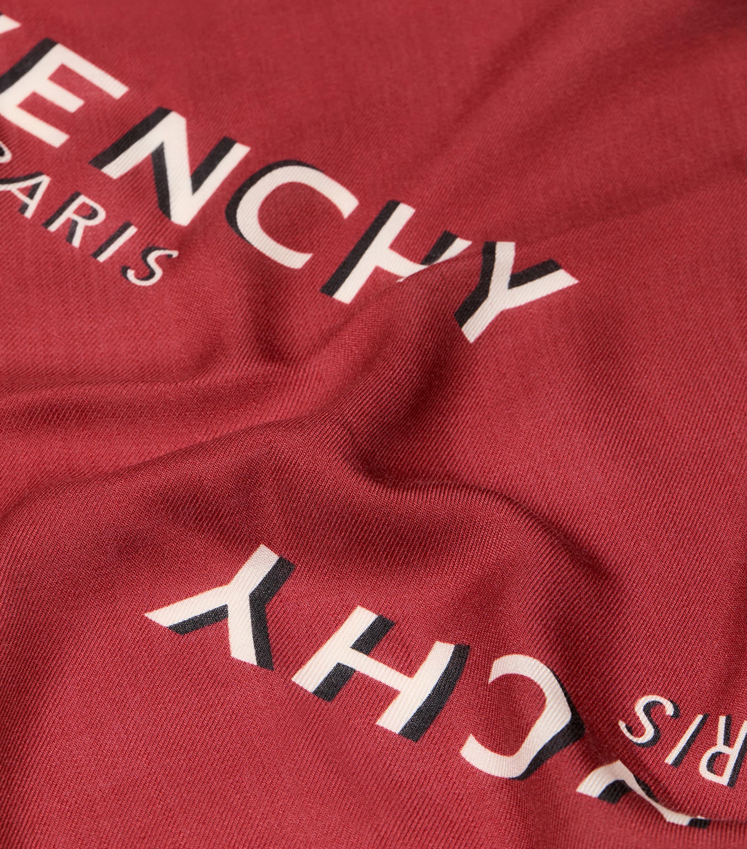 Wool-Silk Logo Stole RED Image 3