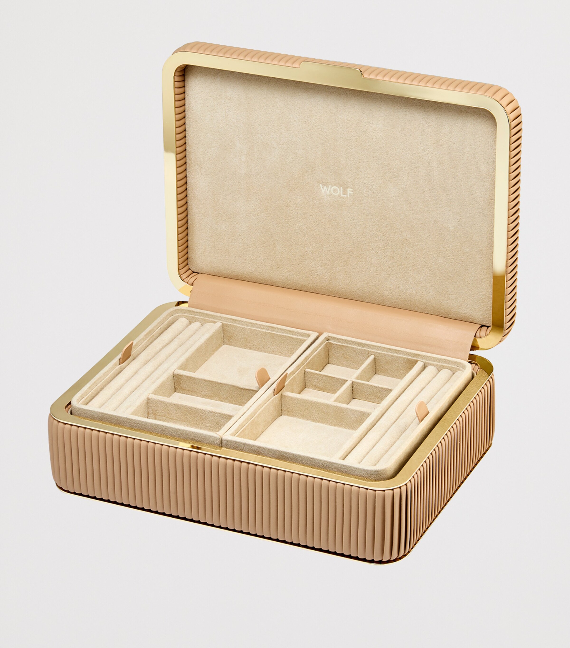 WOLF Medium Bella Jewellery Box Mocha Image 3